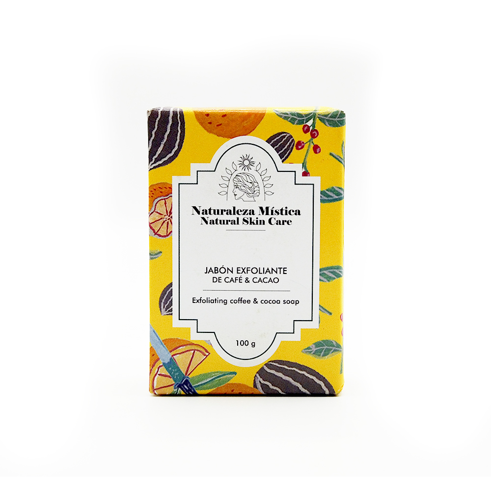 Jabón exfoliante de cacao, café y naranja Naturaleza Mística