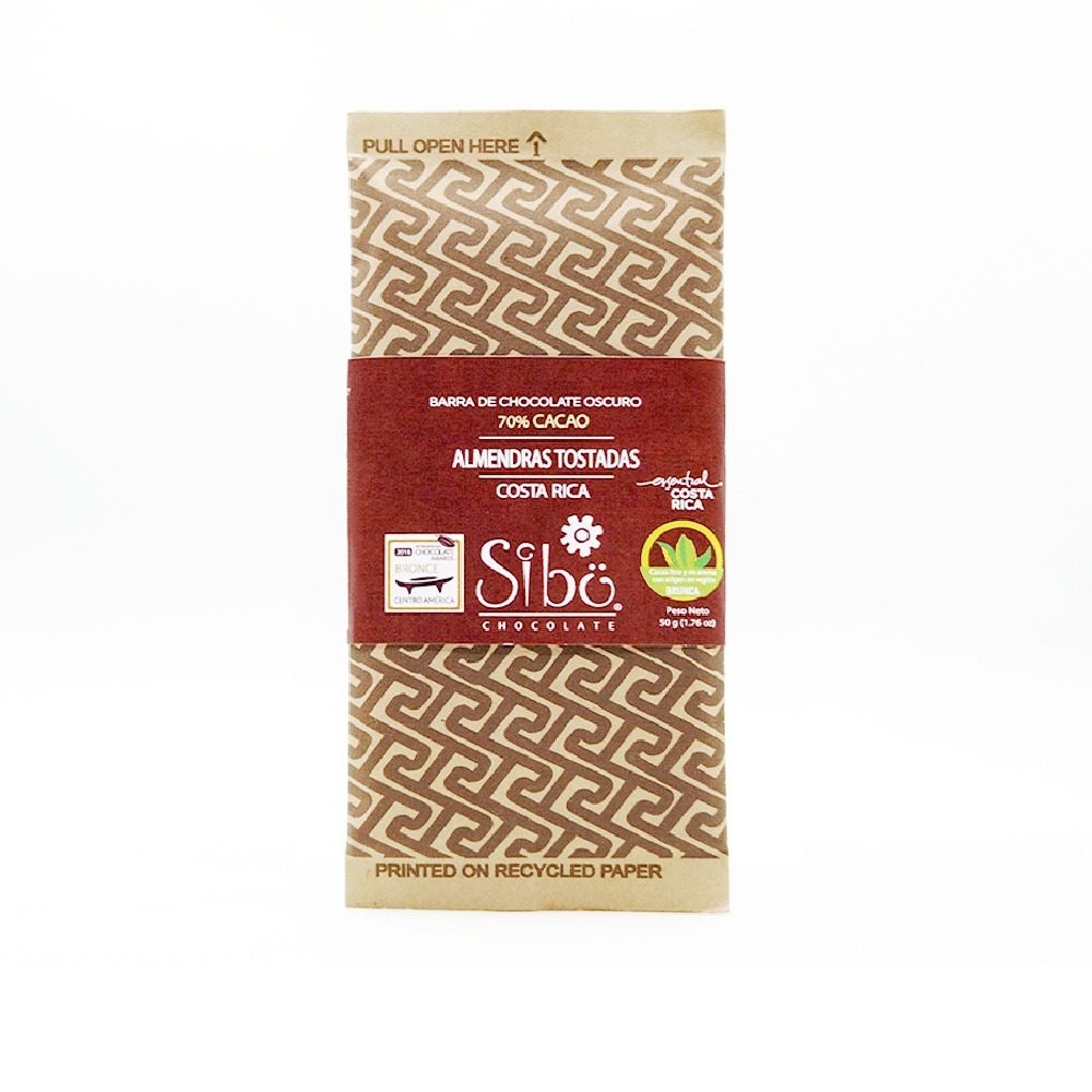 Barra 70% Chocolate Osc Almendras Tostadas 50g