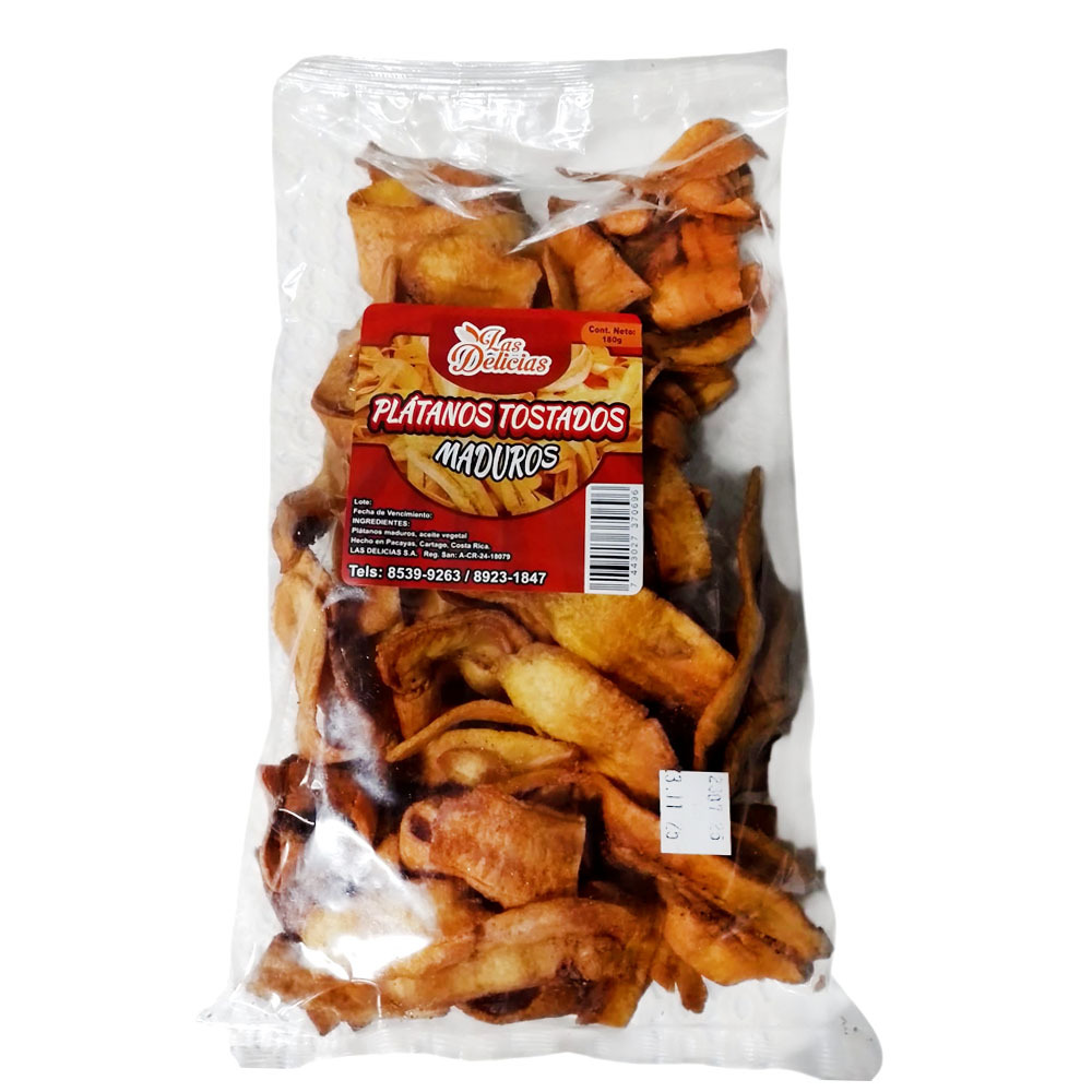 Platanos Maduros Tostados 180gm Las Delicias